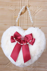 Fluffy Heart Cartoon Bowknot Pearl Sweet Lolita Handbag 17 Colors